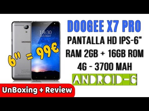 DOOGEE X7 Pro Smartphone Libre 4G 6 Pulgadas IPS Android 6.0 2GB RAM 16G | UnBoxing Review Español