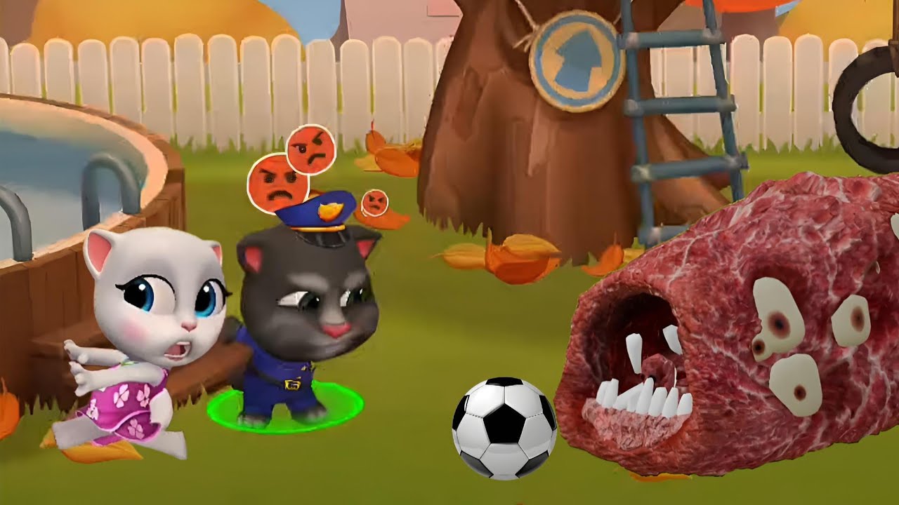 Tom Angela Panik Cacing Alaska Mencari Makan, Hank Ben Ginger Panik - My Talking Tom Friends 