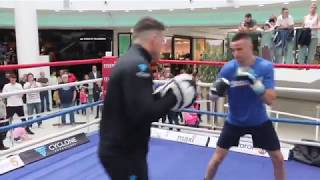 POWER TAYLOR! - JOSH TAYLOR SHOWS SPEED & POWER ON PADS w/ TRAINER SHANE McGUIGAN / TAYLOR v DAVIES