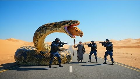 Heroic Rescue Team Saves Camel Calf from Giant Python at Desert🐪🐍