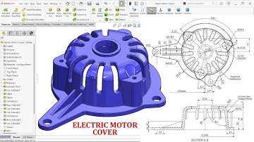 Electric motor Cover Modeling in SolidWorks