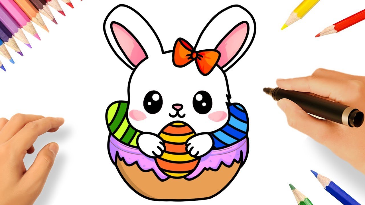COMMENT DESSINER UN LAPIN DE PÂQUES KAWAII 🐇 - YouTube