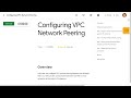 Configuring VPC Network Peering