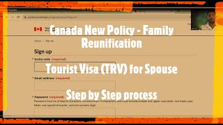 Tourist Visa (TRV) for Spouse in Canada  Step by Step process  Under Canada New Policy