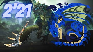MHW Iceborne Azure Rathalos 2'21 Long Sword Heroic WR