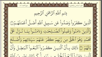 سورة محمد مكتوبة سعد الغامدي