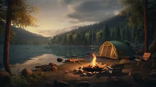 Sleep well with  Cozy Fire burnings in Forest, Insomnia sounds, Sleep music, White noise, ASMR, BGM