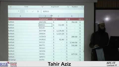 CA AFC 04 IT by Sir Tahir Aziz Lecture # 16 (MS Excel) | Office 365 |