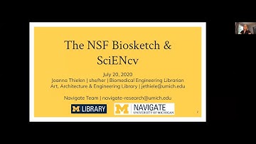 NSF Biosketch and SciENcv