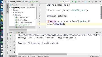 파이썬 판다스 데이터 정렬(sort)