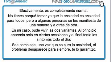 ¿Cómo se siente la ansiedad durante todo el día?