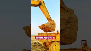Massive Excavator Wet Clay Loading into Dump Truck | JCB Heavy Equipment Working 🔥 #shorts