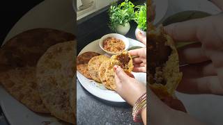 breakfast special matton keema puri#food #shots