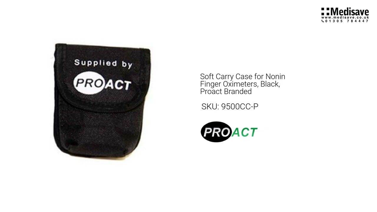 Soft Carry Case for Nonin Finger Oximeters Black Proact Branded 9500CC P