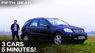 Testing Nissan Micra C+C &amp; Seat Leon &amp; Mercedes ML in 5 Minutes | Fifth Gear