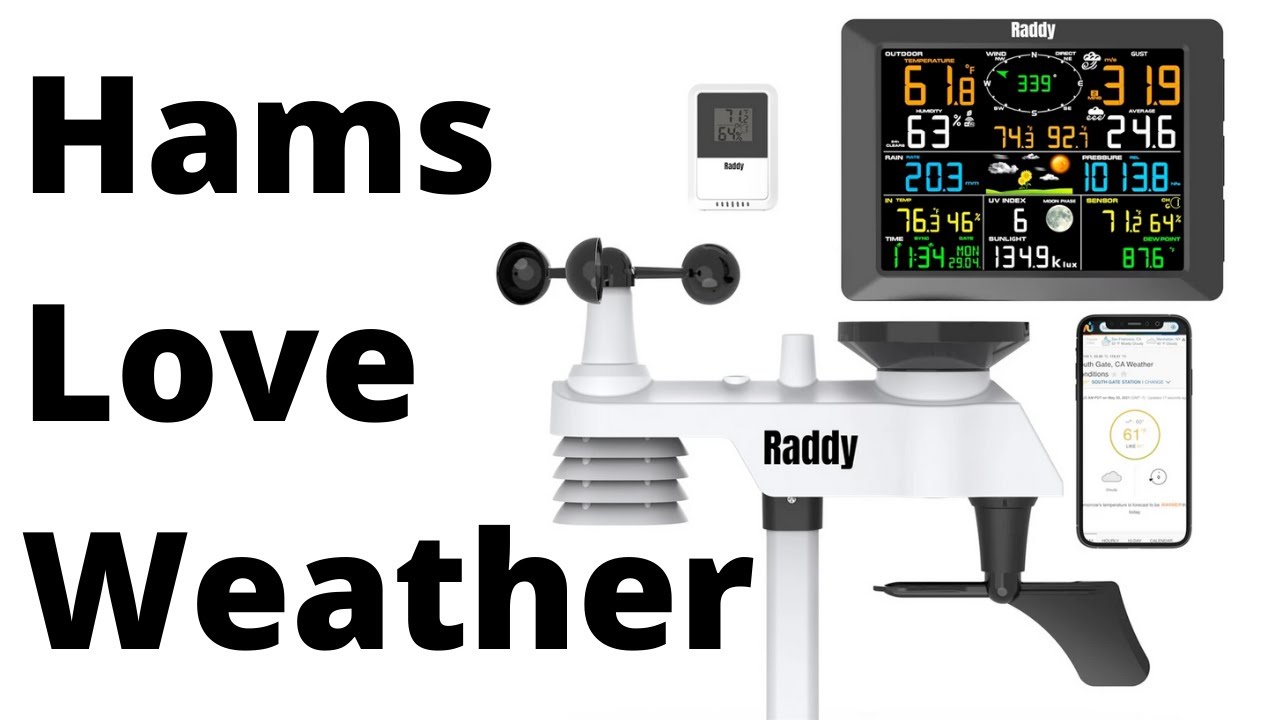 Raddy WF-100C Wi-Fi Weather Stations with Wireless Indoor Outdoor