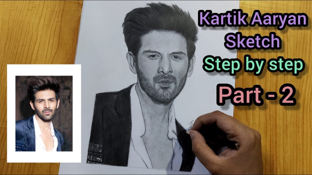 Portrait of Kartik Aryan Drawing by Rahul Sengupta  Fine Art America