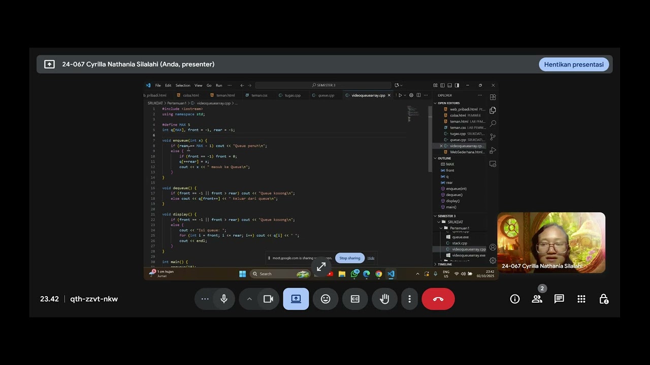 QUEUE DENGAN ARRAY | Tugas Struktur Data - YouTube