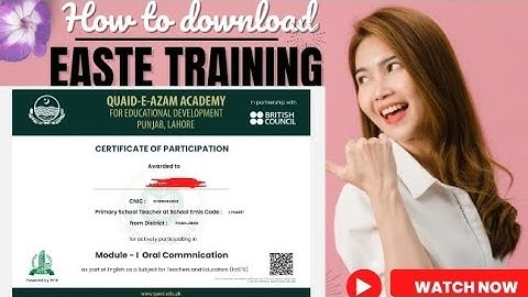 How to download EaSTE training certificate|QAED Training|Participation certificate