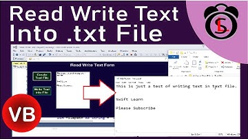 how to read and write to text file(.txt) in VB | get text in textbox in VB.Net | swift learn