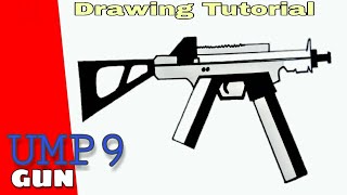 UMP9 Gun Drawing Tutorial - How to draw PUBG Gun UMP9