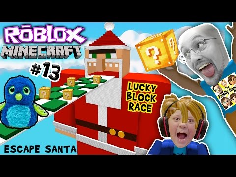 Escape Santa Obby Roblox 13 Minecraft Lucky Block Race Challenge