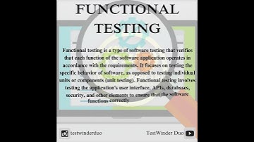 Functional testing ??
