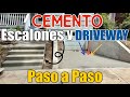 Como Hacer Una Entrada de Carro Con Cemento y Como Hacer Escalones de Cemento Broom Finish