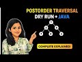 Binary Tree Postorder Traversal Explained in Detail (Hindi) | LeetCode 145 | Java | dry run