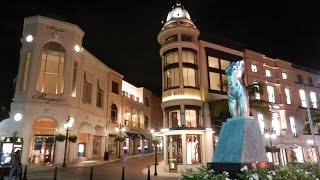 Walking on Rodeo Drive Beverly Hills at night in 4K