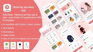 TailorMate : Tailoring services app & Tailor Store flutter 3.X app(Android, iOS) UI template screenshot 1