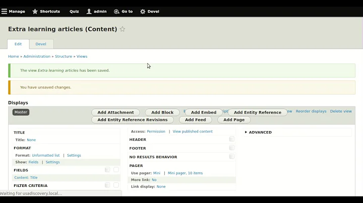 Creating an Entity Reference View in Drupal 8