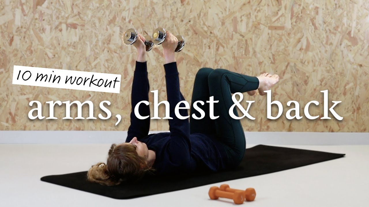 Arms, Chest and Back Workout in 10 Minutes (Beginner Friendly Dumbbell