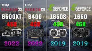 RX 6500 XT vs RX 6400 vs GTX 1650 SUPER vs GTX 1650 Test in 8 Games