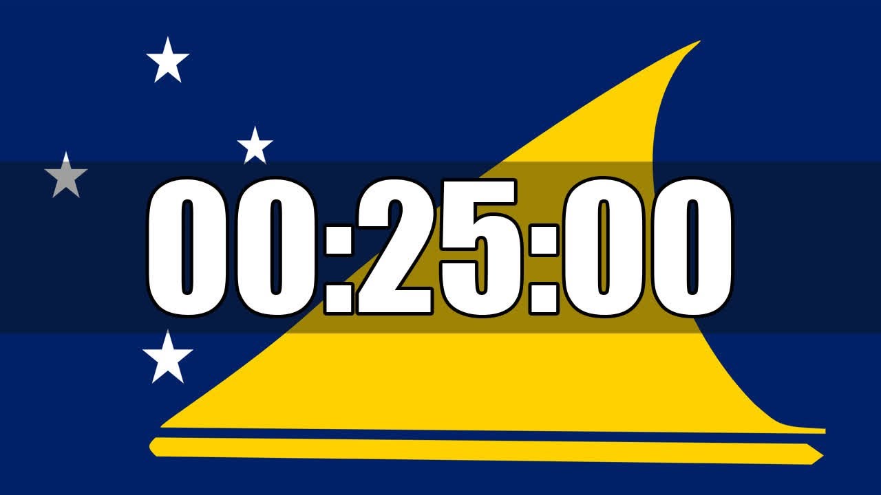 25 Minutes Countdown Timer Curated on Tokelau Flag Ultra Focus In HD ...