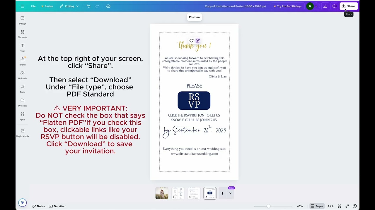 How to Link Your Google Form to the RSVP Button in Canva