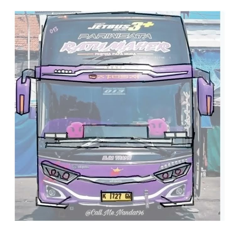 cara menggambar bus sjm trans ratu maher part 1