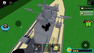 [Roblox] build a boat for treasure,    Showing my battleship.