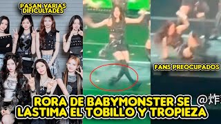 RORA DE BABYMONSTER SE LASTIMA EL TOBILLO Y CAE EN EL ESCENARIO + DEMUESTRAN PROFESIONALISMO