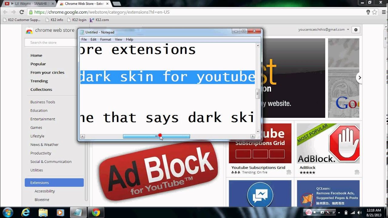 How to make youtube background black YouTube