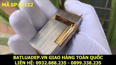 Bật lửa St.Dupont bạc xước viền mạ vàng D132  |  Batluadep.vn