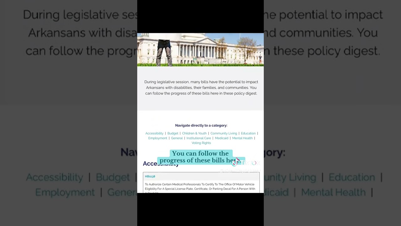 Legislative tracker for Disability Rights Arkansas