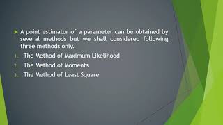 Methods of Point Estimation