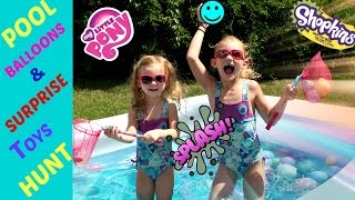 BIGGEST POOL & BALLOONS Surprise Toys Hunt * Shopkins Season 3 * Frozen Toys * MLP Blind Bags