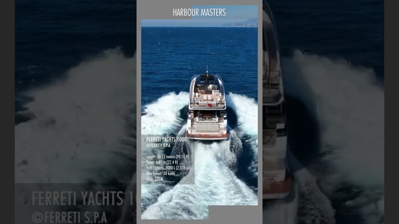 ⁣Ferretti Yachts 1000 | Italian Luxury Motor Yacht with Spacious Elegance