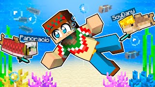 ¡Me Paso Minecraft PERO los PECES ME AYUDAN! 😂🐠🐟 SILVIOGAMER MINECRAFT PERO