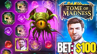 $100 MAX BET SPINS on TOME OF MADNESS... and I GOT CTHULHU!! (OMG) screenshot 3