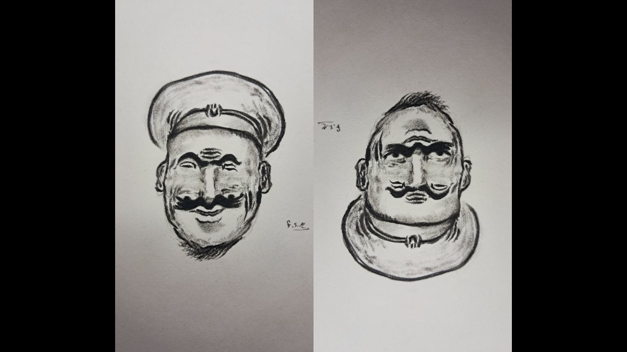 Full tutorial video drawing two faces in one face - YouTube