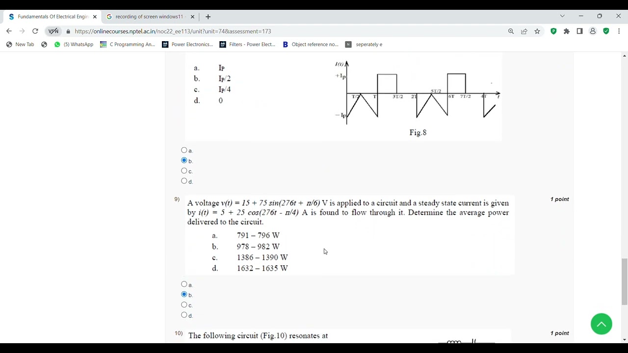 fundamentals of electrical engineering nptel assignment answers 2021