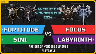 WC3 - Fortitude &amp; Sini vs FoCuS &amp; LabyRinth - Playday 4 - Ancient of Wonders Cup 2024